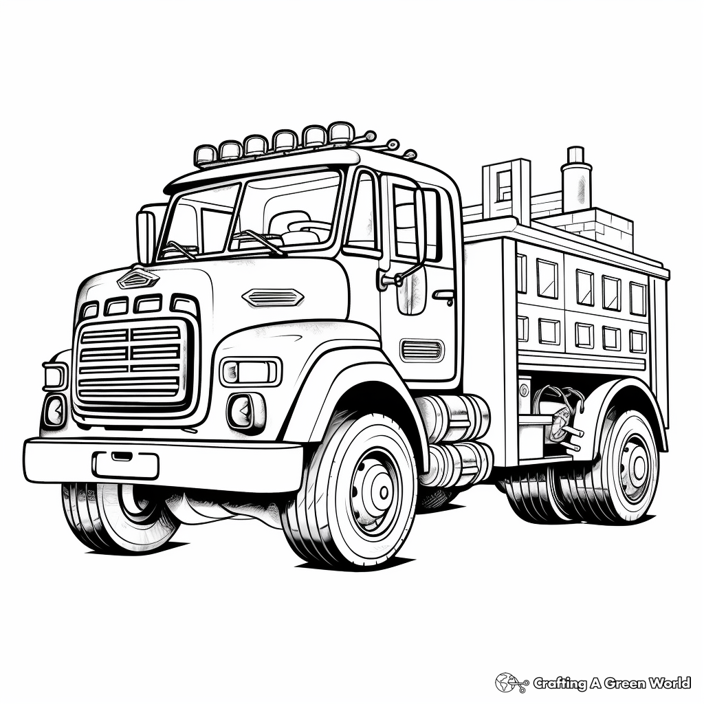 Fire Truck Rescue Coloring Pages 2