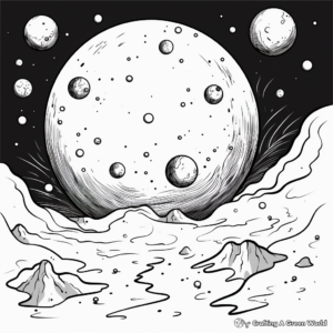 Fireball in Space: Galaxy Scene Coloring Pages 3