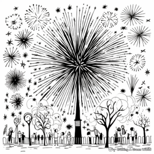 Fireworks Display Coloring Pages: Multiple Types of Fireworks 3