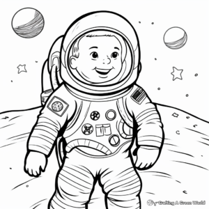 First Man on the Moon: Neil Armstrong Coloring Pages 1