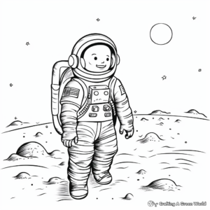 First Man on the Moon: Neil Armstrong Coloring Pages 4