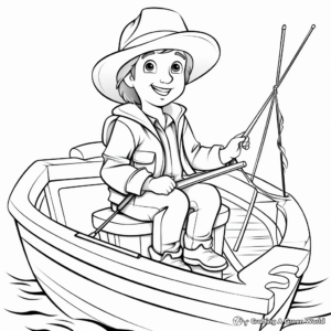 Fisherman on a Fishing Boat Coloring Pages 3