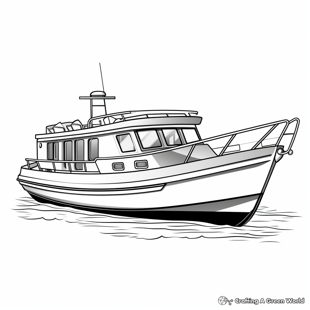 Fishing Boat Coloring Sheets for Children 2