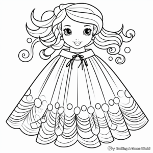 Fishtail Skirt Coloring Page for Beginners 1