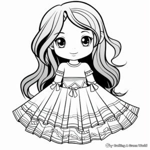 Fishtail Skirt Coloring Page for Beginners 4