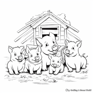 Five Little Piggies (Toes) Story Coloring Pages 3