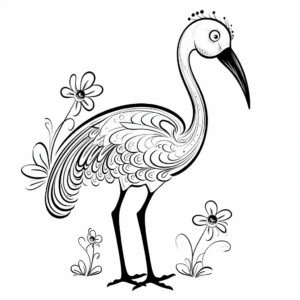 Flamboyant Flamingo Cartoon Coloring Pages 2