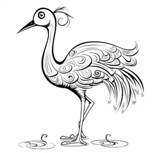 Flamboyant Flamingo Cartoon Coloring Pages 4