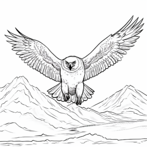 Flight Scene Snowy Owl Coloring Pages 2