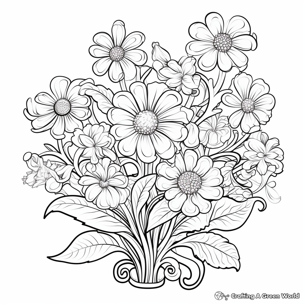 Floral Swirl Coloring Pages for Botany Lovers 2