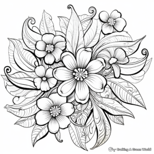 Floral Swirl Coloring Pages for Botany Lovers 3