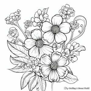Floral Swirl Coloring Pages for Botany Lovers 4