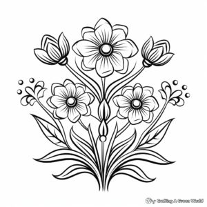 Flower-inspired Symmetrical Coloring Pages 2