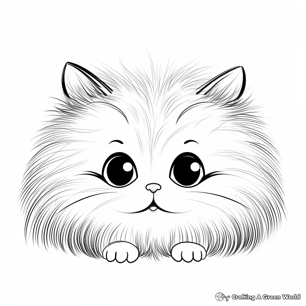 Fluffy Angora Cat Face Coloring Pages 2