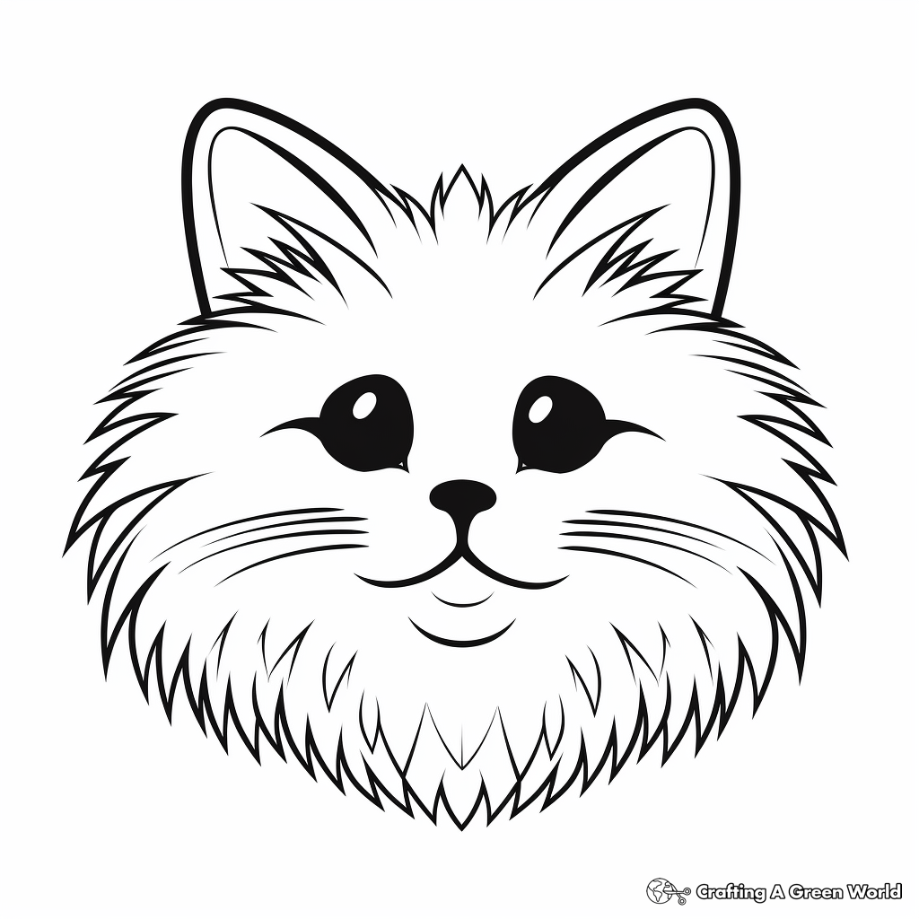 Fluffy Angora Cat Face Coloring Pages 3
