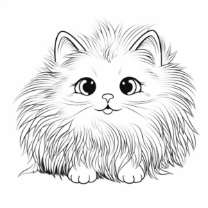Fluffy Angora Cat Face Coloring Pages 4