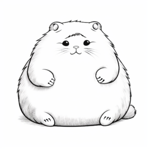 Fluffy Fat Cat Playing with Toy Mouse Coloring Pages 2