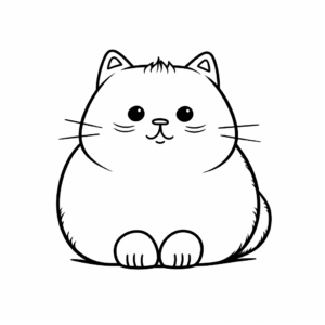 Fluffy Fat Cat Playing with Toy Mouse Coloring Pages 3