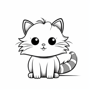 Fluffy Kitty Cat Coloring Pages 2