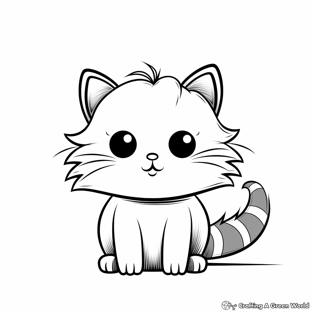 Fluffy Kitty Cat Coloring Pages 2
