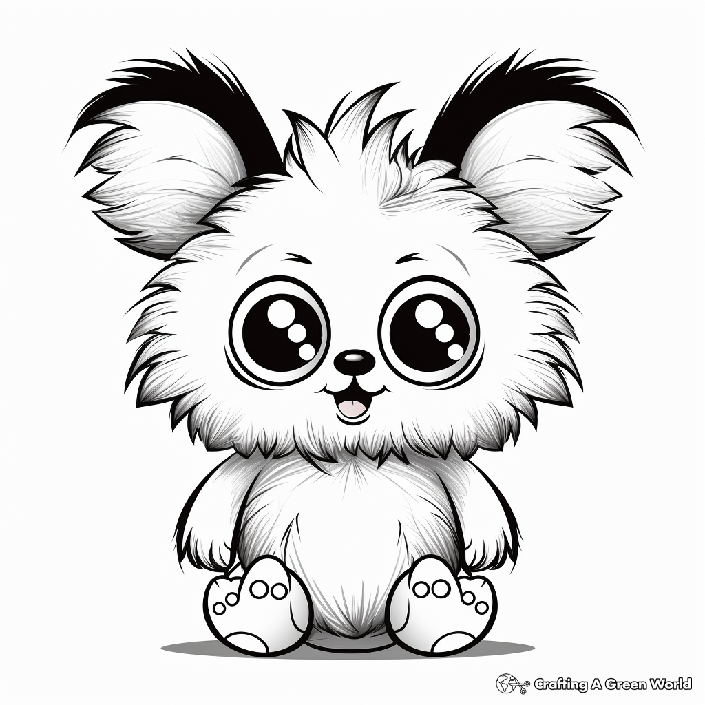 Fluffy Panda with Big Eyes Coloring Pages 3