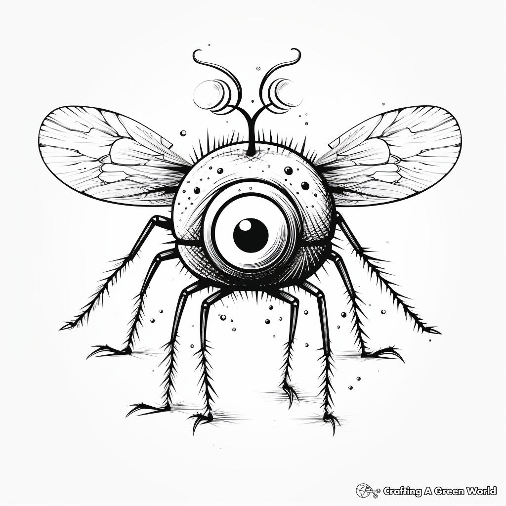 Fly Eye Detailed Coloring Pages 1