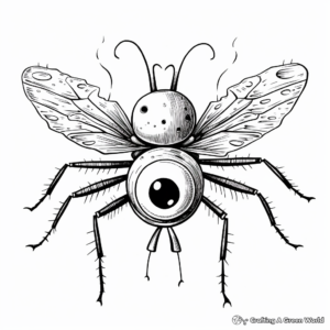 Fly Eye Detailed Coloring Pages 2