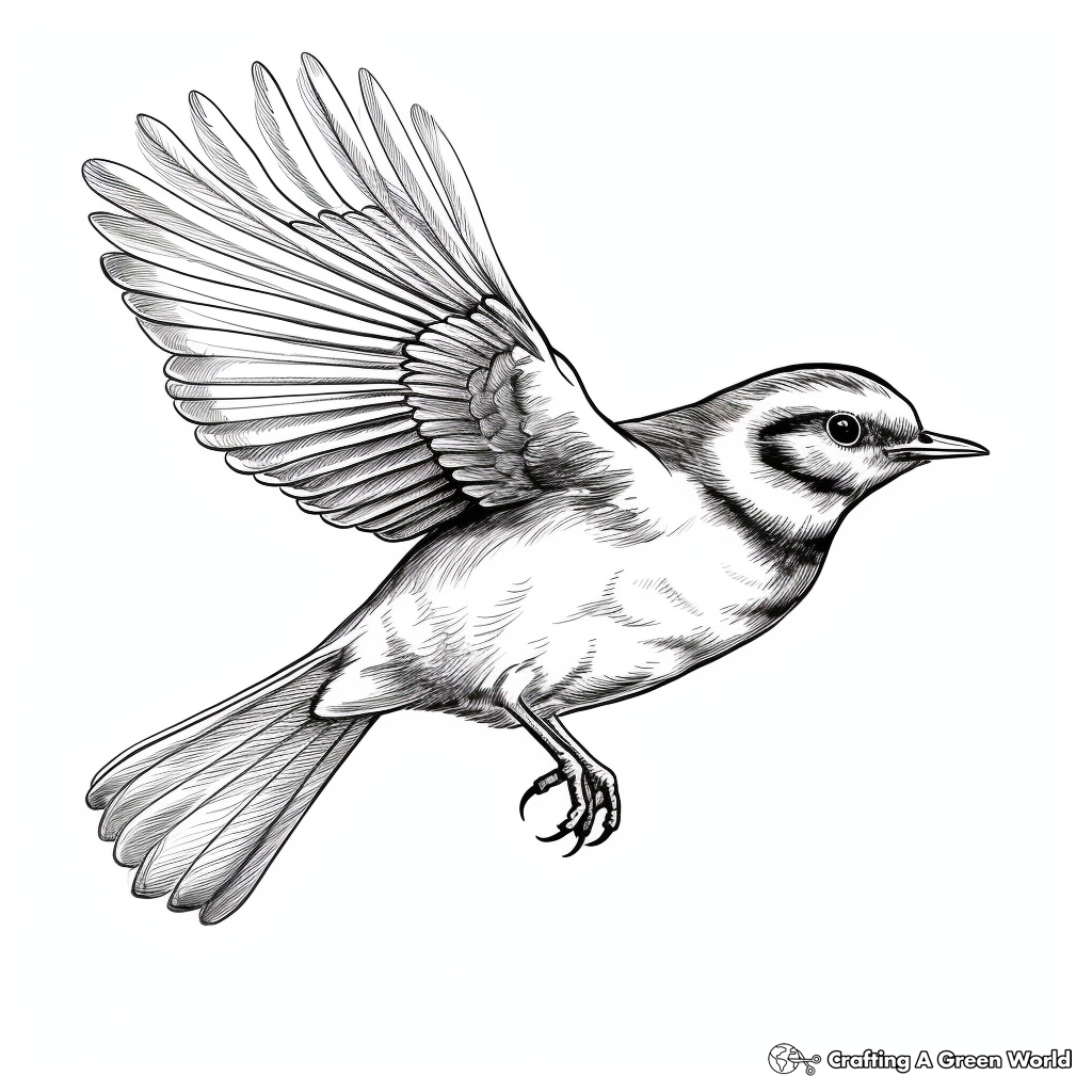 Fly high with a Mockingbird Coloring Page 2