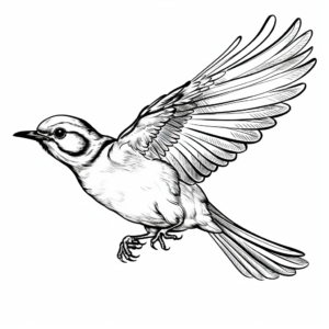 Fly high with a Mockingbird Coloring Page 3
