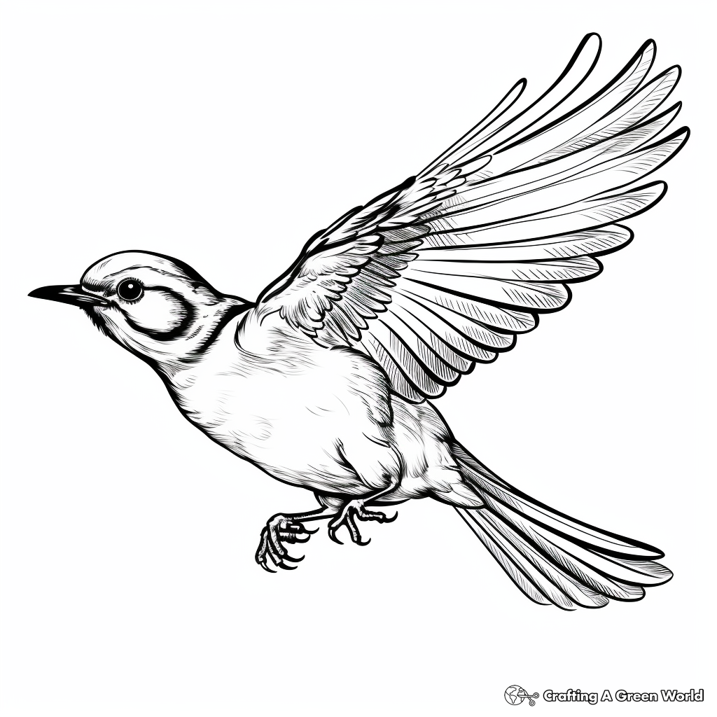 Fly high with a Mockingbird Coloring Page 3