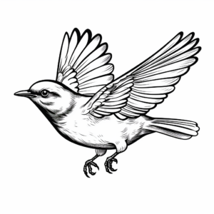 Fly high with a Mockingbird Coloring Page 4