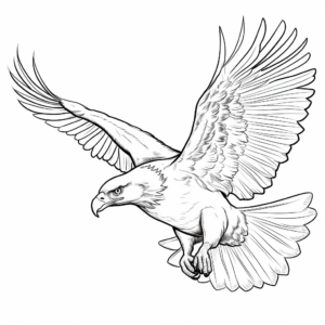 Flying Bald Eagle Coloring Pages 2
