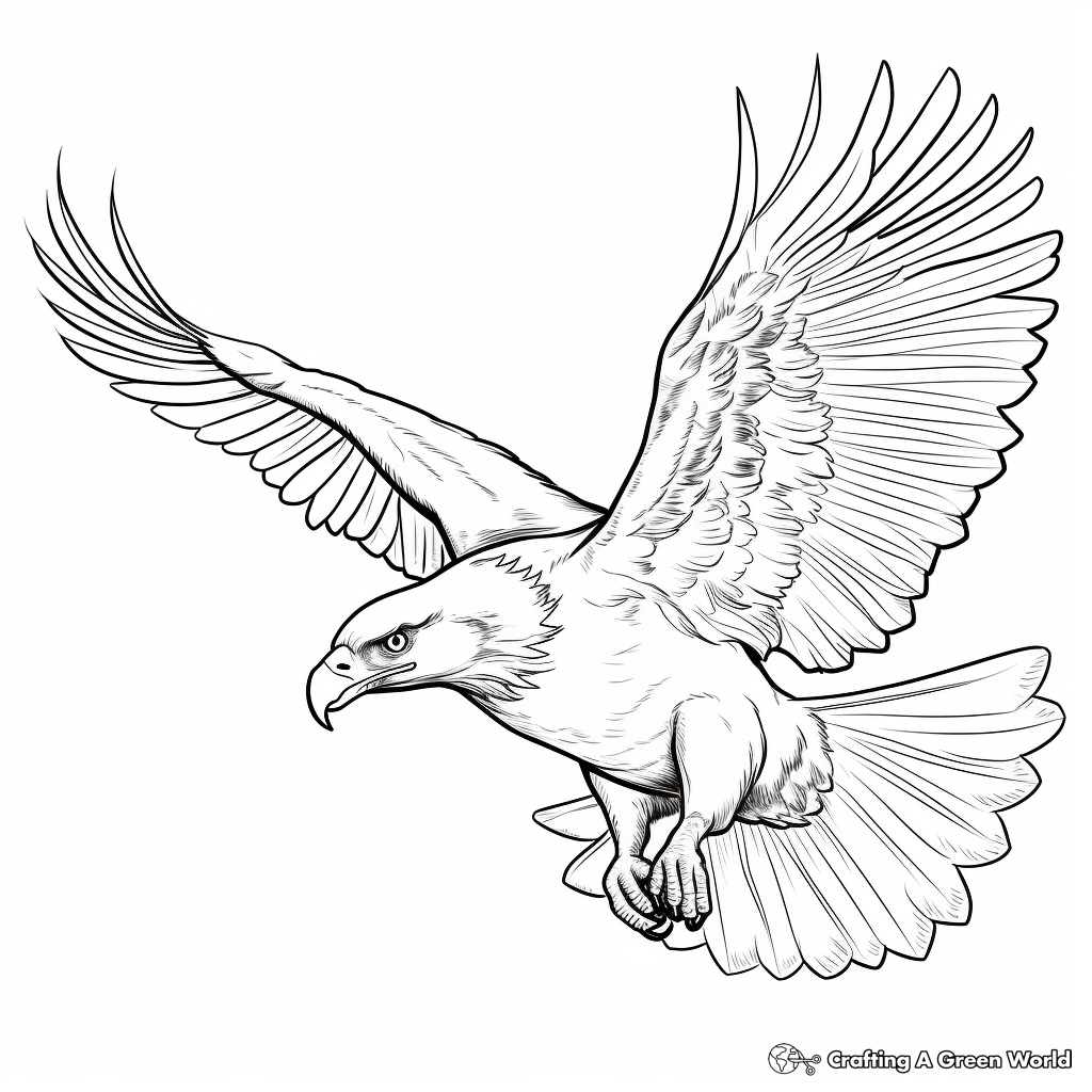 Flying Bald Eagle Coloring Pages 2