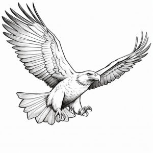Flying Bald Eagle Coloring Pages 3