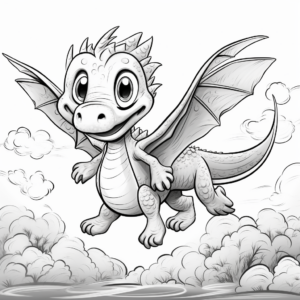 Flying Dinosaur Coloring Pages for Children 2
