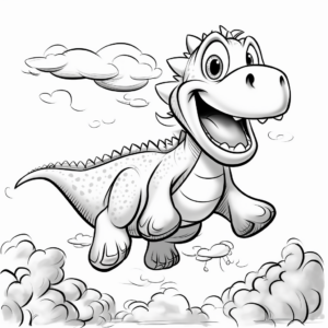 Flying Dinosaur Coloring Pages for Children 3