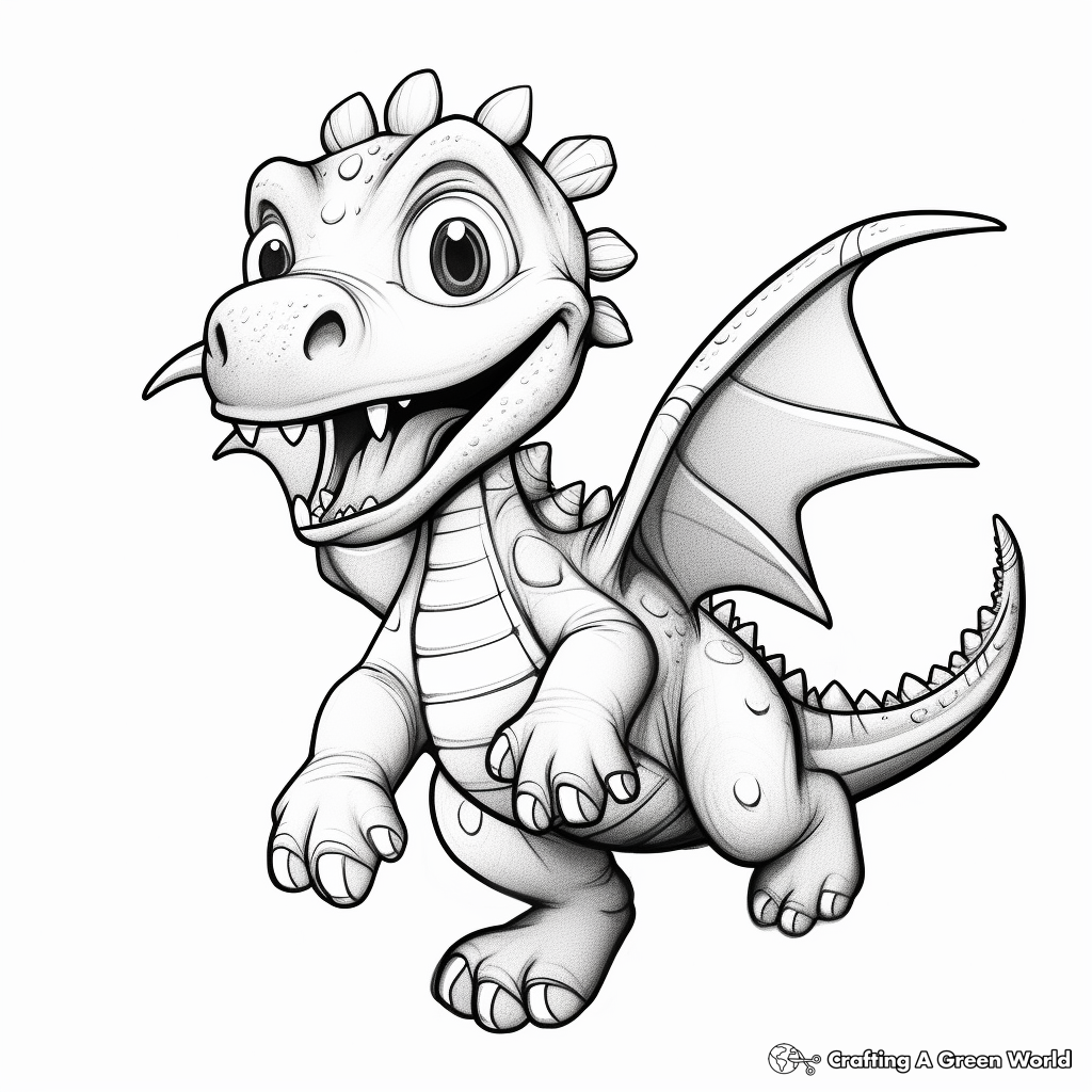 Flying Dinosaur Coloring Pages for Children 4