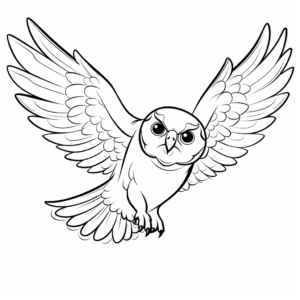 Flying Falcon with Spread Wings Coloring Pages 3