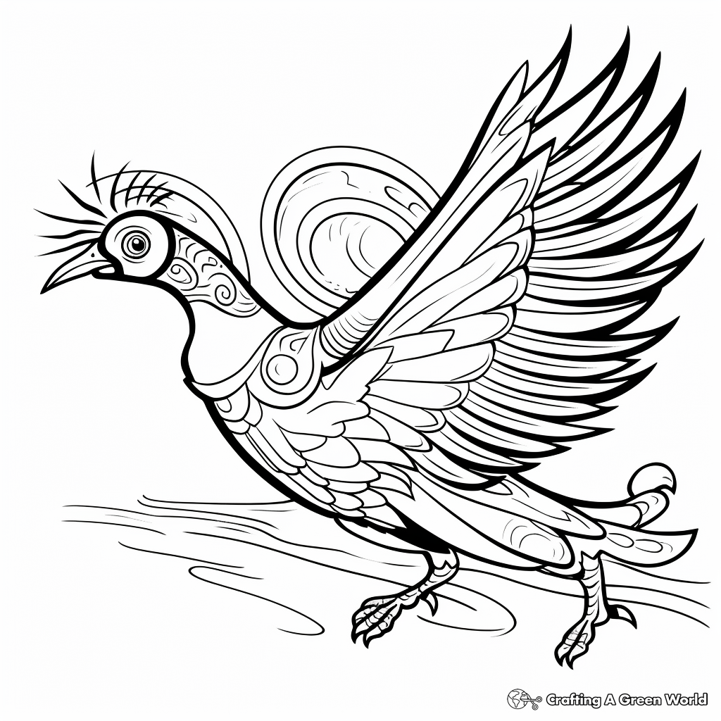 Flying Pheasant: Action-Filled Coloring Pages 2