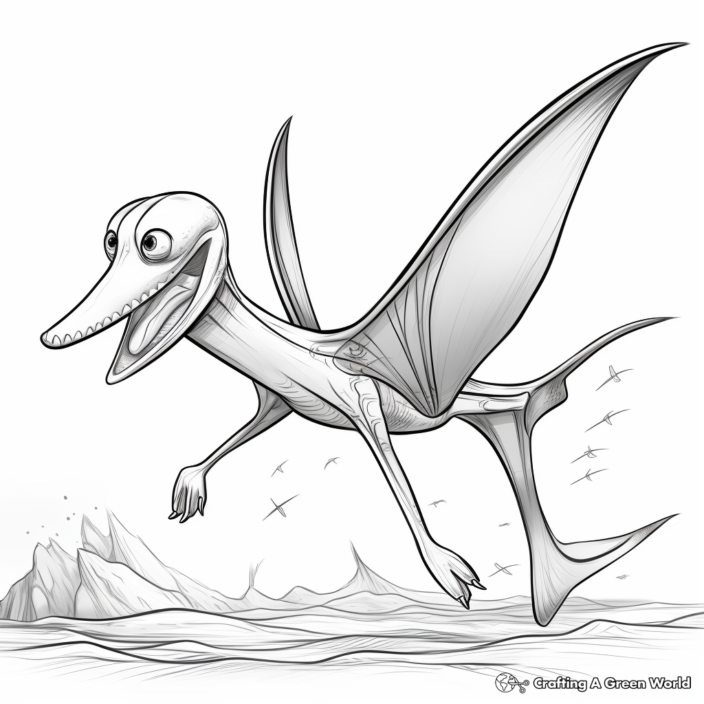 Flying Pteranodon Coloring Pages 1