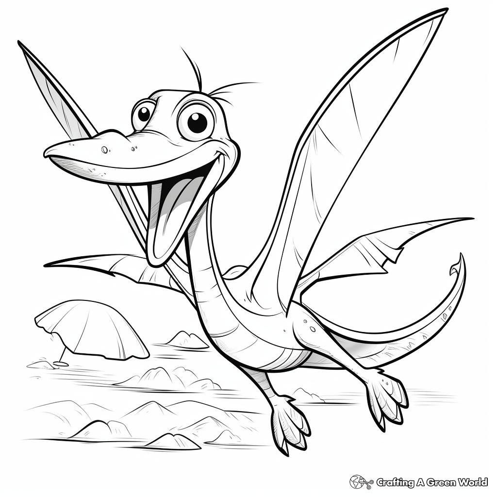 Flying Pteranodon Coloring Pages 3