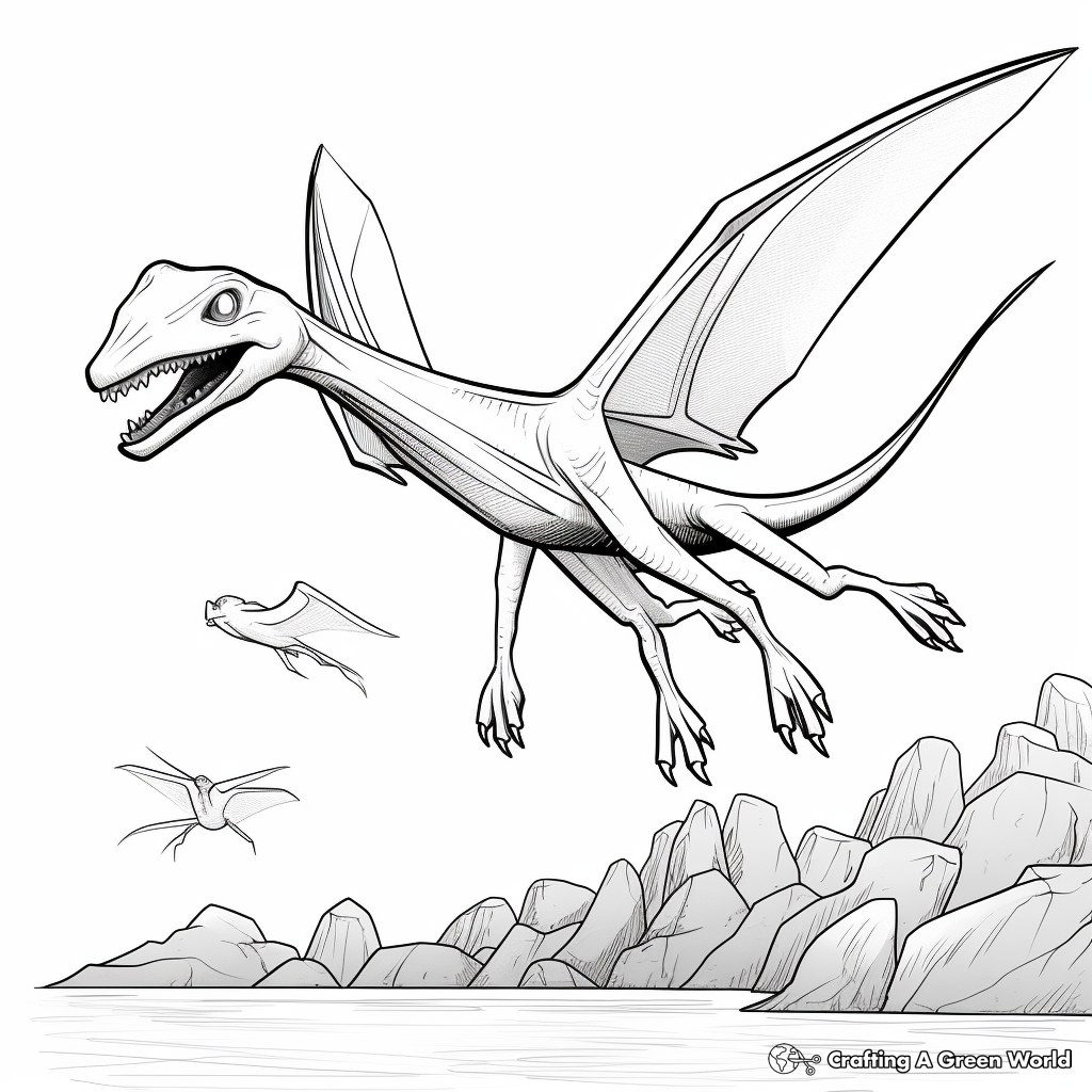 Flying Pteranodon Coloring Pages 4