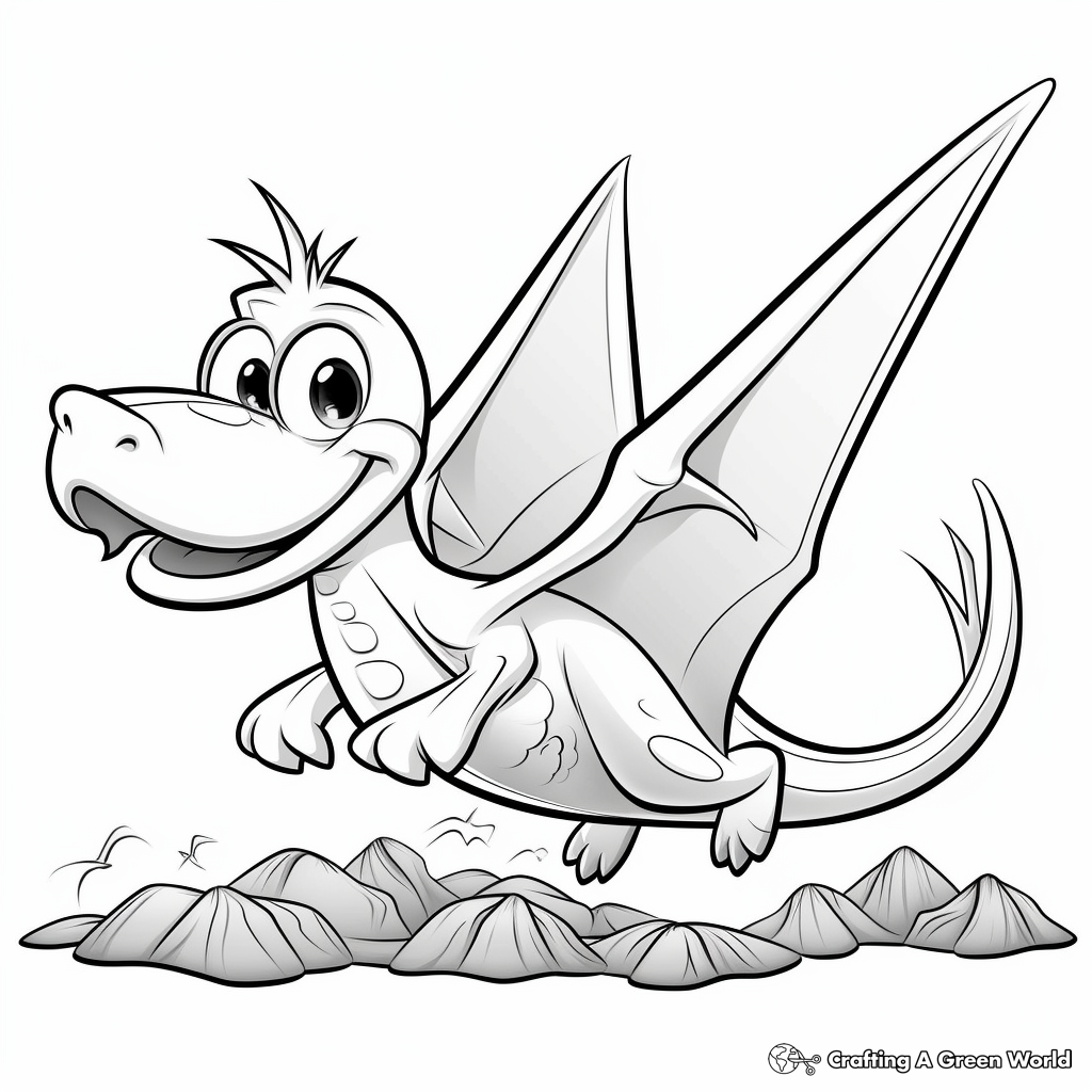 Flying Pterodactyl Coloring Sheets for Children 4
