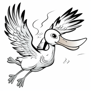 Flying Stork Coloring Pages 2