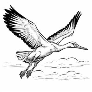 Flying Stork Coloring Pages 3