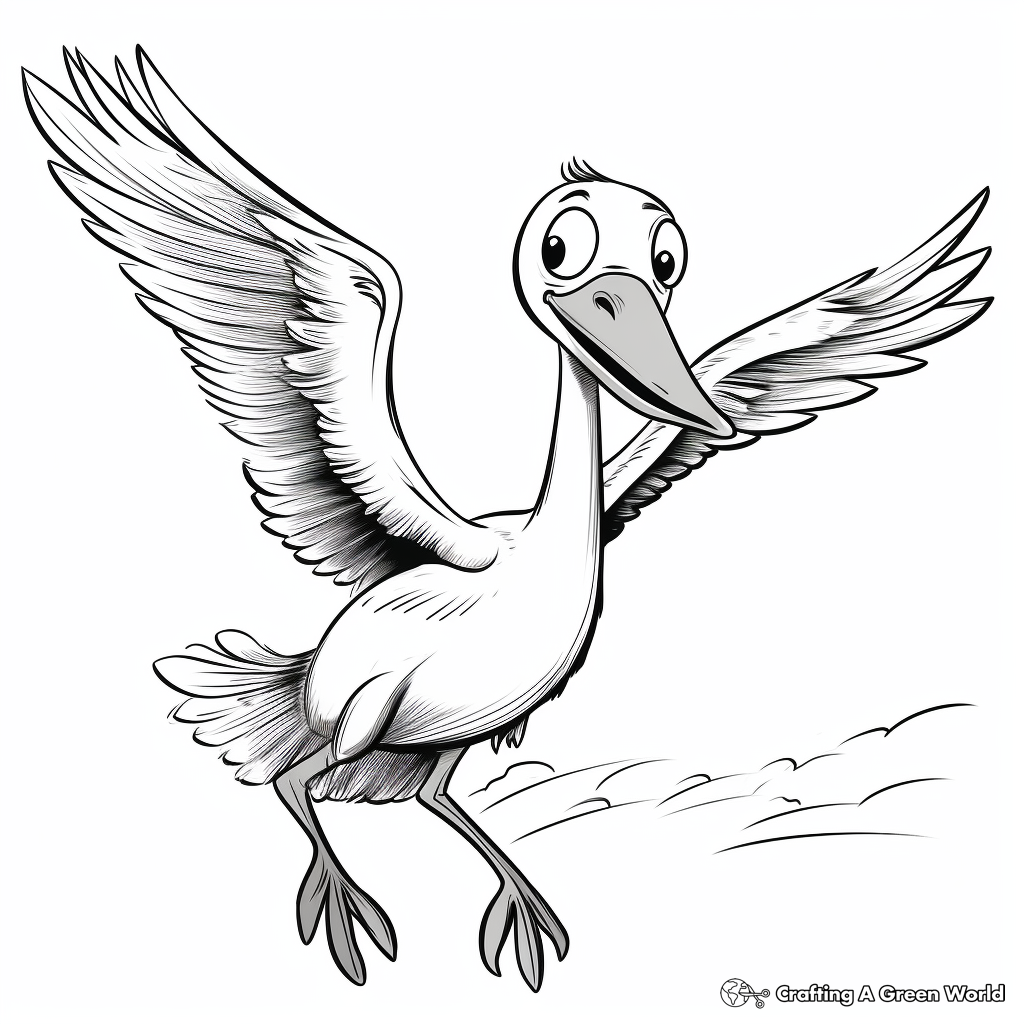 Flying Stork Coloring Pages 4