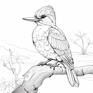 Focused Kingfisher Hunting Coloring Pages 3