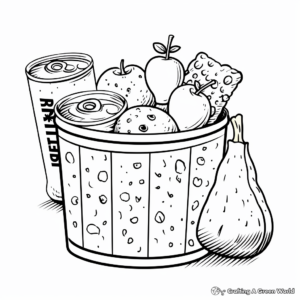 Food Can Coloring Pages: Vegetables and Fruits 2