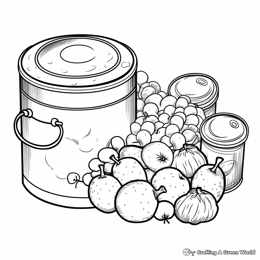 Food Can Coloring Pages: Vegetables and Fruits 3