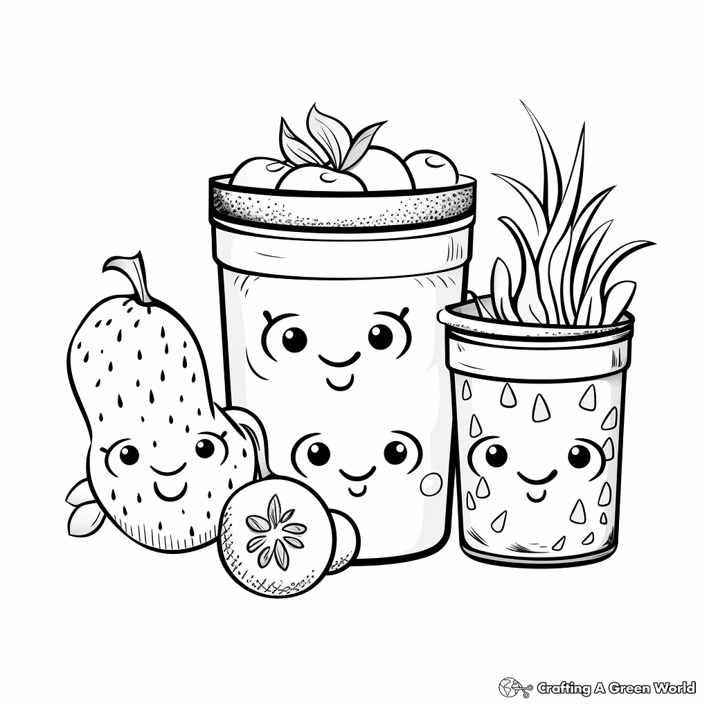 Food Can Coloring Pages: Vegetables and Fruits 4